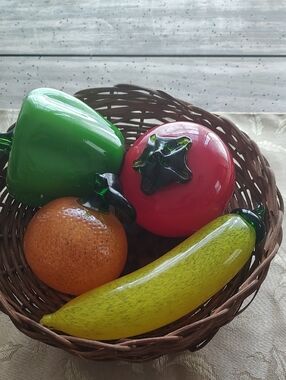 Four Pieces Of Glass Fruit